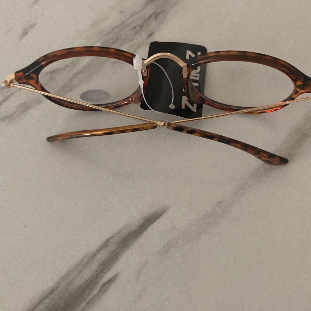 ME Makeover Essentials Tortoise Oval Glasses with Gold Bridge - Picture 5 of 16